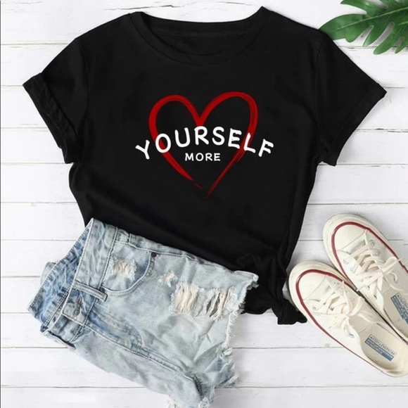 Tops - Heart & Letter Graphic Tee